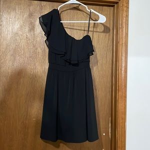 White House Black Market Black One Shoulder Dress with pockets, size 00